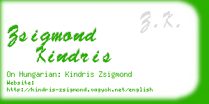 zsigmond kindris business card